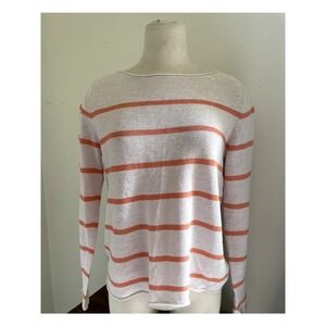 Eileen Fisher Size Small Womens Linen Striped Sweater Top Casual Shirt‎